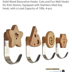 Cute Wooden Wall Hooks for Kids Or Playroom
